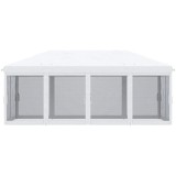 Pavilion/foisor pentru gradina/terasa, cadru metalic, cu plasa pentru insecte, alb si negru, 5.85x2.95x2.70 m GartenVIP DiyLine, ART