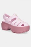 Crocs sandale Stomp Fisherman Pearl Sandal femei, culoarea roz, cu platforma, 210979-6XX