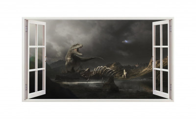 Sticker decorativ cu Dinozauri, 85 cm, 4433ST foto