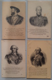 FRANTA CARTES POSTALE,ROYALTIES FRANCOIS 1-er,LOUIS XV,LOUIS XVI,CHARLES X, Necirculata, Printata