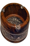 Tăviță vintage din lemn, tăviță pentru țigări pentru interior și exterior, din tablă, Imagine 1, 15 * 4 cm