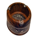 Tăviță vintage din lemn, tăviță pentru țigări pentru interior și exterior, din tablă, Imagine 1, 15 * 4 cm