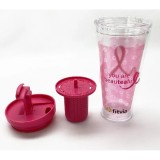 Cana cu infuzor, Fitvia, plastic, 350 ml, roz