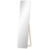 HOMCOM Oglindă de Podea și de Perete cu Cadru din Lemn și Suport Pliabil, 37 x 43 x 156 cm, Culoare Lemn | Aosom Romania