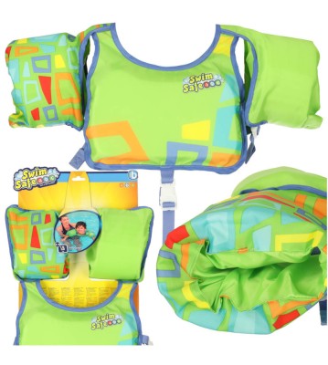 Vestă de inot cu maneci pentru copii 3-6 ani BESTWAY 32174, 19 - 30 kg, verde foto