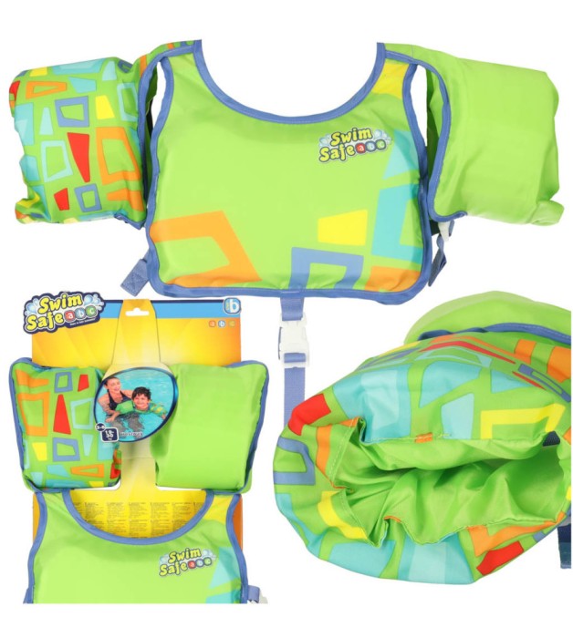 Vestă de inot cu maneci pentru copii 3-6 ani BESTWAY 32174, 19 - 30 kg, verde