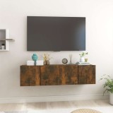 Dulapuri TV suspendate 2 buc. stejar fumuriu 60x30x30 cm