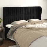 VidaXL Tăblie de pat cu aripioare, negru, 183x23x118/128 cm, catifea 3118256