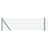 VidaXL Gard de s&acirc;rmă legată cu 7 st&acirc;lpi flansați 0.4x10 m Oțel galvanizat
