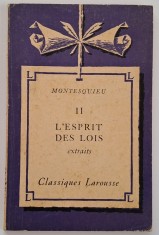 Montesquieu, II L&#039;Esprit des Lois, Classiques Larousse