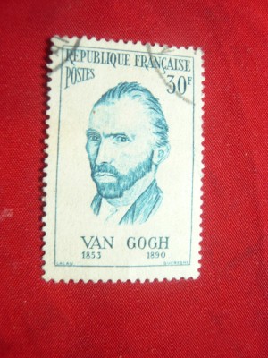 Timbru -Personalitati 1956 Franta- Van Gogh- 30 fr. vechi ,stampilat foto
