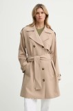 Bruuns Bazaar trenci femei, culoarea bej, de tranziție, oversize, BBW3846