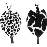 KLRK Home Wild B&amp;W Leopard&amp;Giraffe pătură mini cu nod 26x26 cm 2 buc