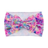 Bentita lata cu funda si imprimeu - Model 9 (Marime Disponibila: 6-12 luni