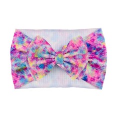Bentita lata cu funda si imprimeu - Model 9 (Marime Disponibila: 6-12 luni