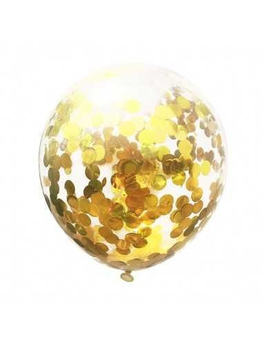 Set 5 Baloane Confetti Aurii 30 cm