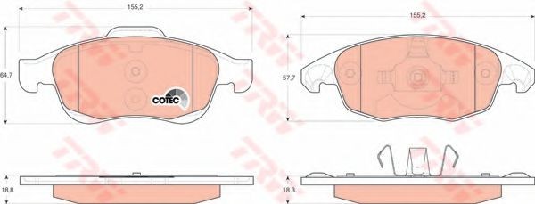 Set placute frana,frana disc CITROEN C4 II (B7) (2009 - 2016) TRW GDB1690