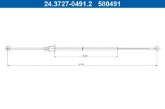 ATE 24.3727-0491.2 Cablu, frana de parcare