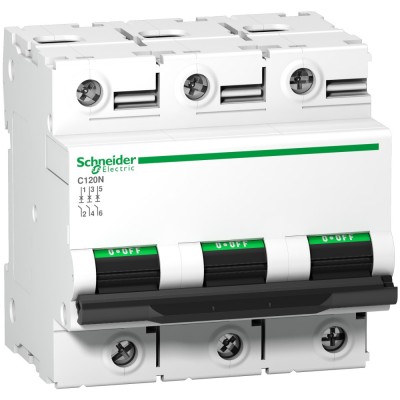 Siguranta automata 63A 3P C 10ka Acti9 C120N Schneider A9N18364 foto