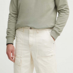 Pepe Jeans pantaloni scurti jeans RELAXED SHORT UTILITY COLOUR barbati, culoarea bej, PM801121
