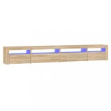 Cumpara ieftin Comoda TV cu lumini LED, stejar sonoma, 270x35x40 cm