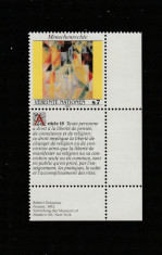 Natiunile Unite Vienna 1991-Drepturile omului Art.18,dant,MNH,Mi.124Zf3 foto