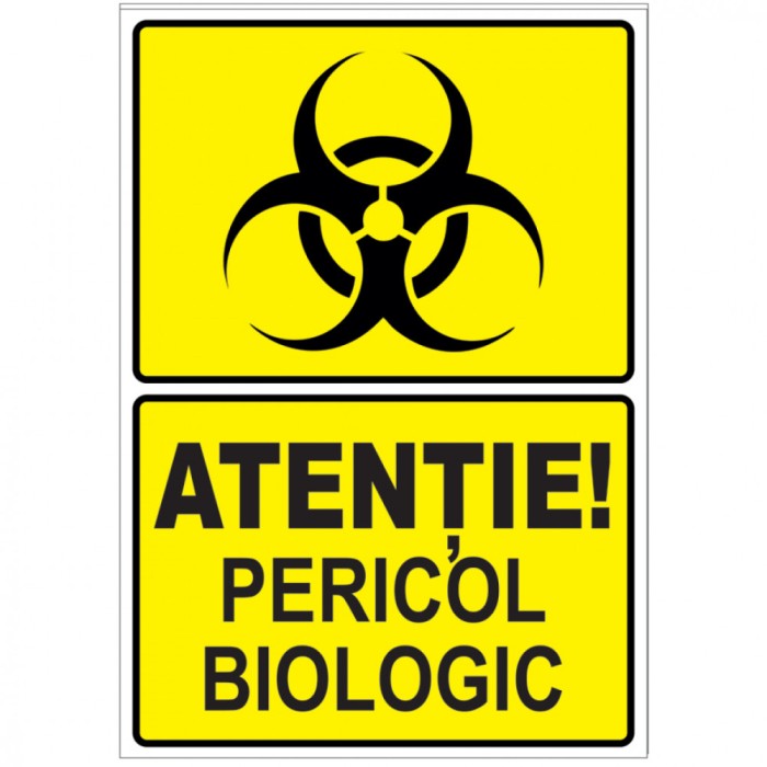 Sticker Atentie Pericol Biologic , Autocolant Avertizare Auto