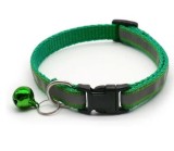 Zgarda reflectorizanta pentru pisica sau caine, cu clopotel, reglabila - Verde, Oem