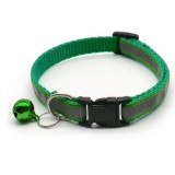 Zgarda reflectorizanta pentru pisica sau caine, cu clopotel, reglabila - Verde