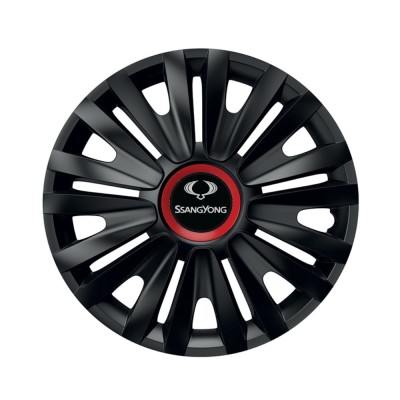 Set 4 capace roti Negre Cu Inel Rosu Royal R15 Compatibil Cu SsangYoung foto