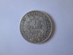 Franta 1 Franc 1887 A argint foto