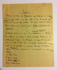 Manuscris INEDIT de memorii EUGEN LOVINESCU - ?Figurina? (7. pag. - 1926) foto