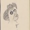 HST 184S Caricatura Octavian Goga anii 1930 Geo Dumitrescu semnata