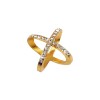 Inel cu strasuri pentru esarfa Crisalida,1.5 cm, Golden