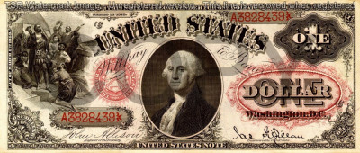 1 dolar 1878 Reproducere Bancnota USD , Dimensiune reala 1:1 foto