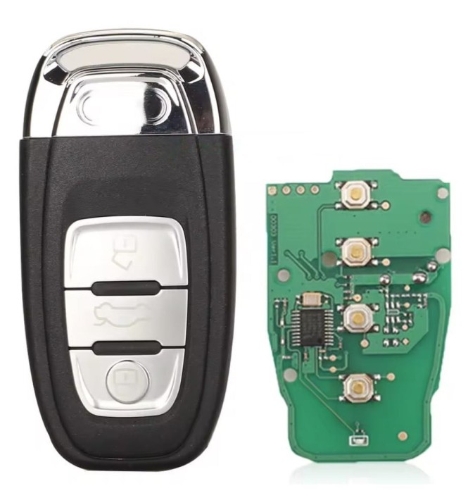Cheie auto completa si programabila Techstar, compatibila cu Audi A4, A5, A6, A7, A8, Q5, S4, S5, RS4, RS5 &ndash; 433MHz, chip 754C/754G, lama retractabila