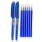 Set 2 x Pix cu Radiera 0,7mm si 6 Rezerve, Roller, albastru