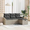 VidaXL Set de canapele pentru grădină 4 pcs Gri deschis Rattan poli 3359251