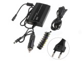 Alimentator laptop universal 100W 220V/12V+USB Automotive TrustedCars, Oem