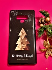Husa de protectie Samsung Note 9 2018 Model de Craciun 3D Brad Gold Personalizata foto