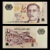 SINGAPORE █ bancnota █ 2 Dollars █ 2006 █ P-46 █ POLYMER █ 2 CASE █ UNC █ necirculata