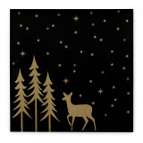 Servetele de masa festive Linclass - Liane (negru-auriu) / 40 x 40 cm / 50 buc, Mank