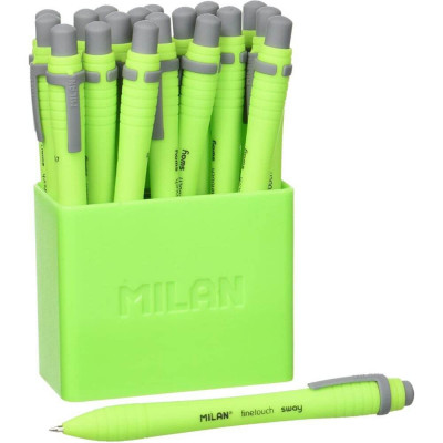 Pixuri Milan Sway Fine, Varf 0.7 mm, 19 Buc/Set, Scriere Verde, Corp Plastic Verde, Pixuri Milan Verzi, Pixuri Scolare, Instrumente de Scris, Pixuri R foto