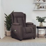 VidaXL Fotoliu de masaj electric, maro &icirc;nchis, material textil