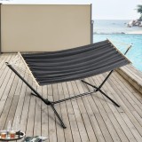 Hamac cu suport Valeta DG negru/gri inchis 120 Kg [en.casa] HausGarden Leisure