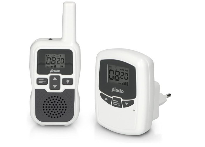 Monitor audio pentru bebelusi Alecto Babyphone DBX-80, alb gri - RESIGILAT