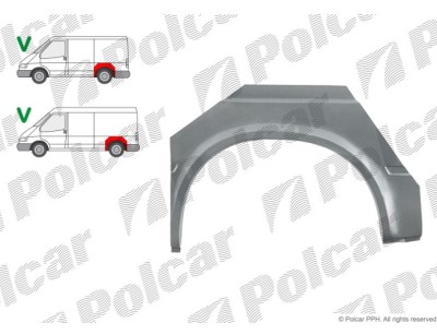 Segment reparatie aripa spate FORD TRANSIT (VE64), 01.1991-09.1994; TRANSIT (VE83), 06.1994-07.2000, partea dreapta, scurt, foto