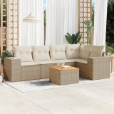 vidaXL Set canapele de grădină cu perne, 6 piese, bej, poliratan 3225435