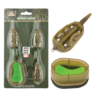 Set 3 momitoare feeder + dispozitiv compresie nada 40g, 50g, 60g - cod1102-3 foto