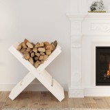 Gossi suport pentru busteni alb 47x39,5x48 cm lemn masiv de pin